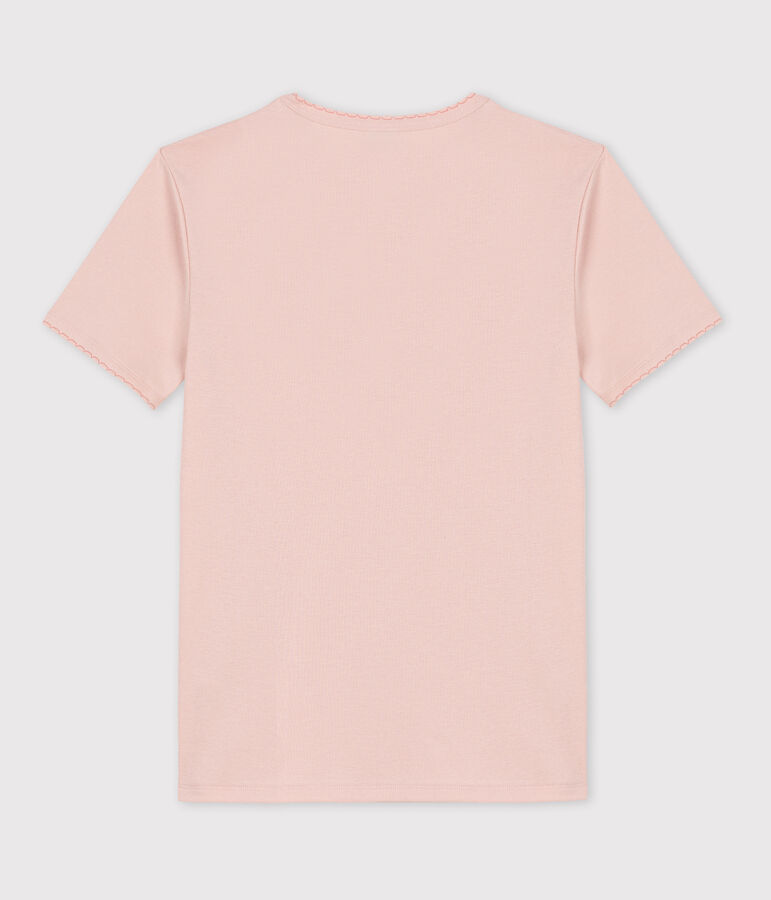 L'ICONIQUE, T-shirt voor dames met cocottesteek in katoen roze