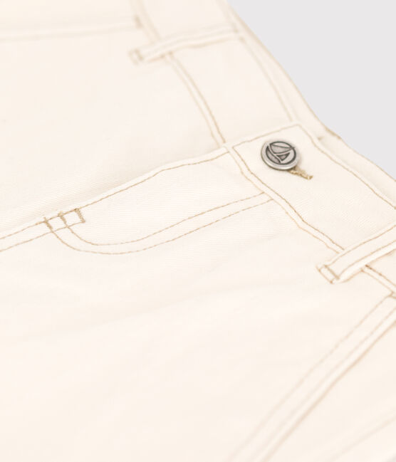 Flared broek in denim voor meisjes ecru AVALANCHE
