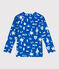 Kinderzwemshirt met uv-bescherming, lange mouwen en print blauw PORCELANA/ MARSHMALLOW