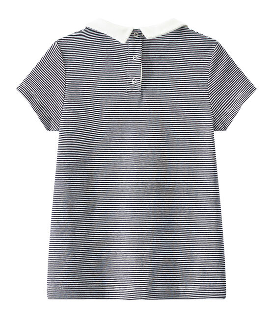T-shirt fille rayé bleu SMOKING/blanc LAIT