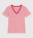 Tee-shirt L'ICONIQUE col V en coton Femme