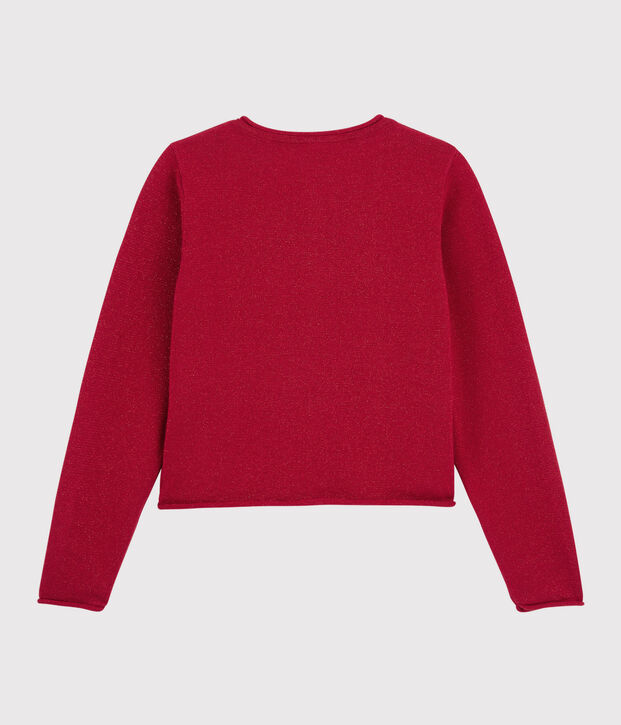 Cardigan en coton enfant fille rouge