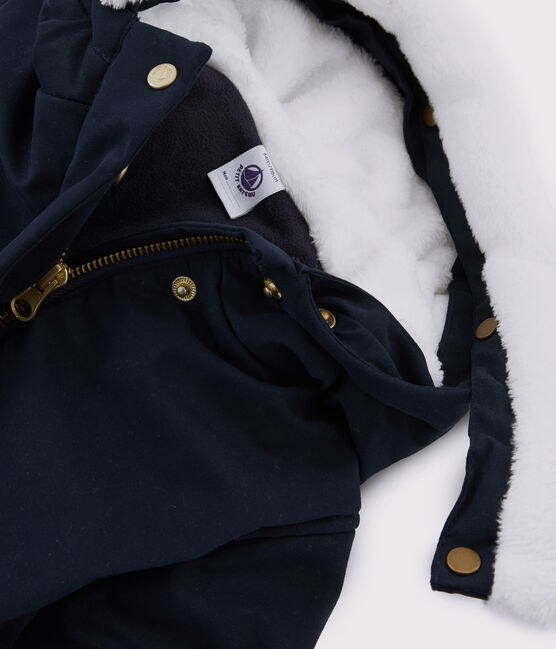 Parka en coton enduit enfant fille bleu SMOKING