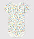 Katoenen body met kraagje en bloemenprint voor baby's
