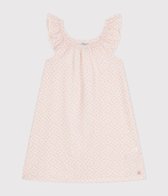 Katoenen nachthemd met bloemen voor kinderen MARSHMALLOW/ PANTY