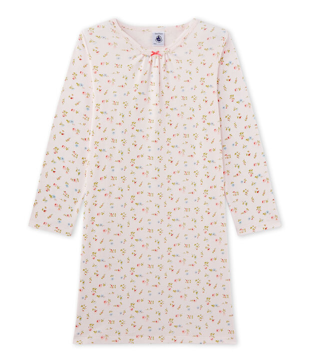 Chemise de nuit fille &agrave; imprim&eacute; petites fleurs rose/multicouleur
