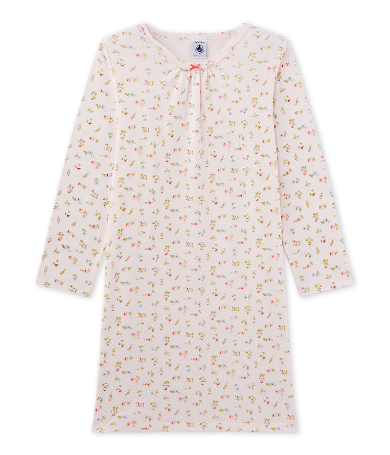 Chemise de nuit fille &agrave; imprim&eacute; petites fleurs roze/multicouleur