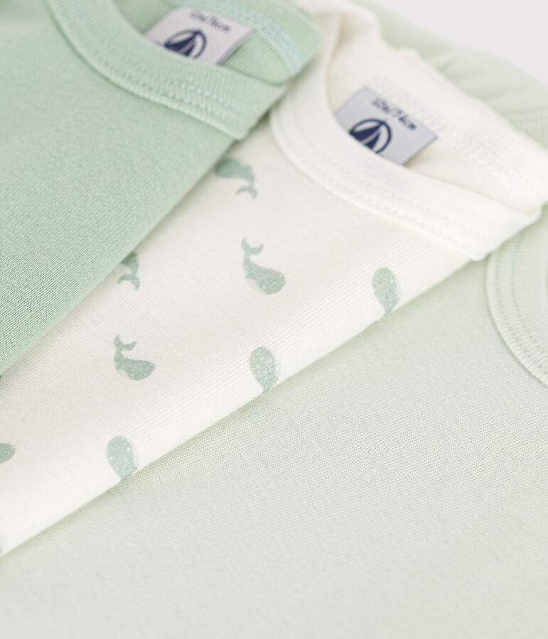 Setje met 3 katoenen rompertjes met walvisjesprint voor baby's multicouleur