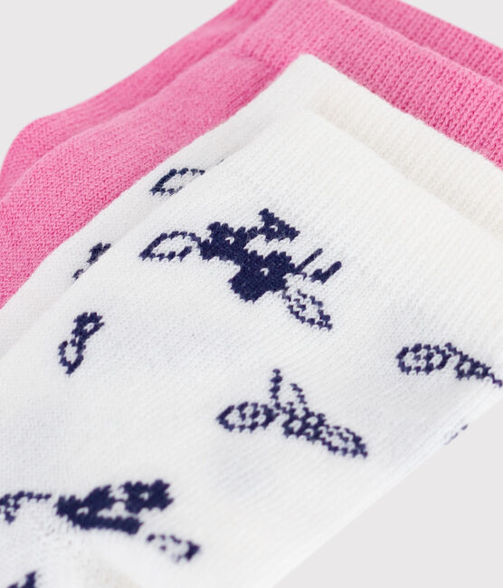2 paires de chaussettes bébé en coton imprimé fleurs variante 1