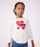 T-shirt met lange mouwen en hartjesmotief voor kinderen wit