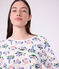 Pyjama femme en coton imprim&eacute; Paris blanc/multicouleur