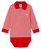 Polobody met milleraies streep babyjongen rood TERKUIT/wit MARSHMALLOW