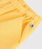 Pantalon b&eacute;b&eacute; en coton/lin, uni jaune