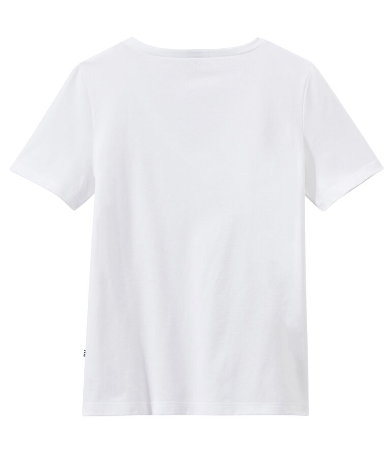 T-shirt femme COL V en jersey fin blanc