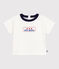 Tee-shirt bébé en coton à manches longues, motif logo vintage blanc MARSHMALLOW