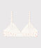 Soutien gorge paddé fleur en coton et élasthanne fille blanc MARSHMALLOW/blanc MULTICO
