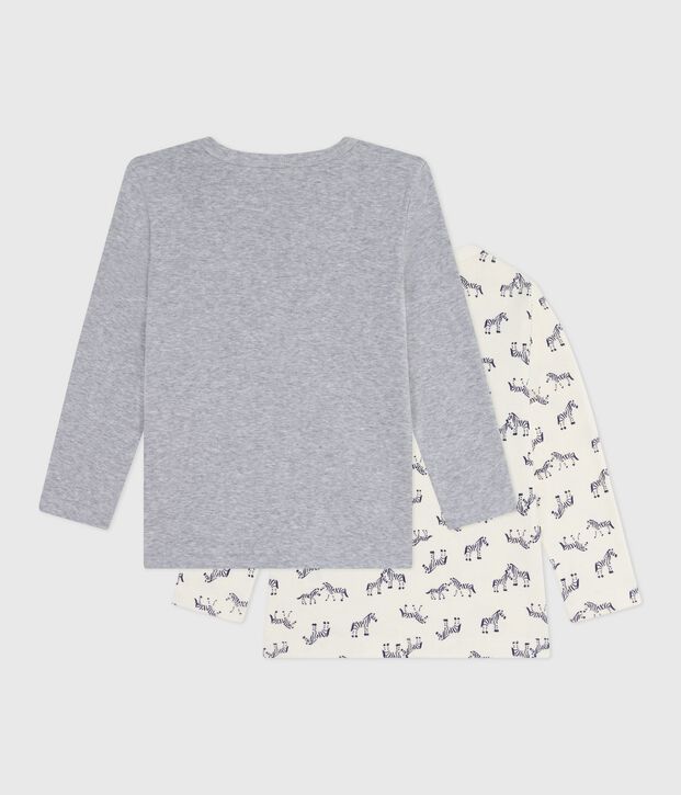 Katoenen T-shirts met lange mouwen en zebraprint voor kinderen multicouleur