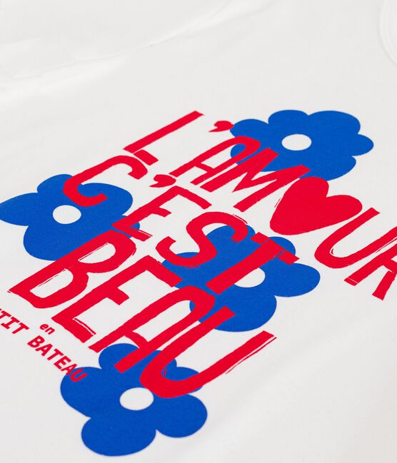 Dames-T-shirt van katoen met korte mouwen wit ECUME