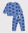 Babysetje - Sweatshirt en broekje van katoen met dierenprint blauw/multicouleur