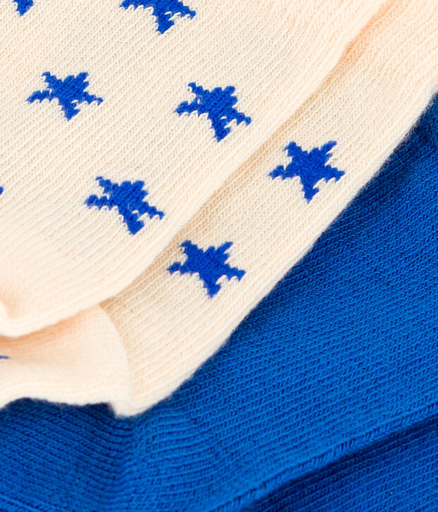 Set van 2 paar babysokken met sterren in katoenjersey multicouleur