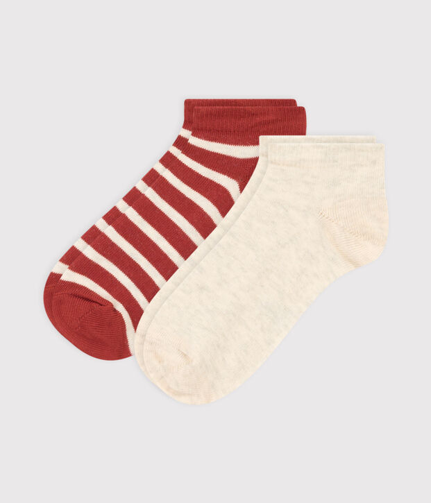 Lot de 2 paires de chaussettes basses ray&eacute;es enfant gar&ccedil;on-fille multicouleur