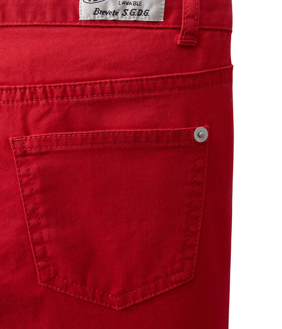 Gekleurde jeansbroek voor jongens rood TERKUIT