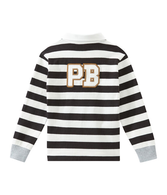 Jongenspolo in rugbystijl grijs CAPECOD/wit MARSHMALLOW