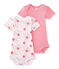 Set van 2 body's met korte mouwen voor babymeisjes wit LOT