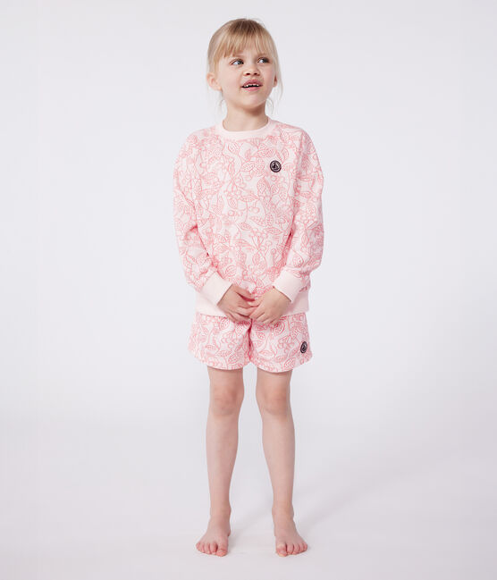 Katoenen sweatshirt met print voor kinderen roze FLEUR/ SPI
