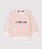 Sweatshirt van molton baby. wit MARSHMALLOW/ CAROTTE