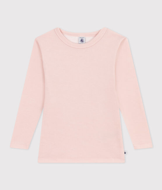 T-shirt met lange mouwen in wol en katoen voor jongens/meisjes roze SALINE