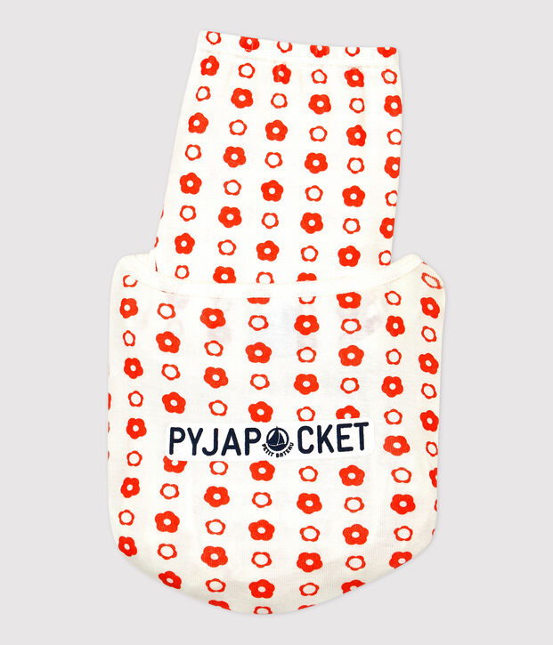 Snugfit jongens/meisjes pyjama met grafische print, van biologisch katoen wit/rood