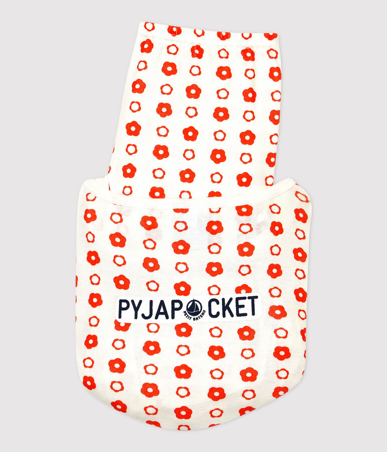 Snugfit jongens/meisjes pyjama met grafische print, van biologisch katoen wit/rood