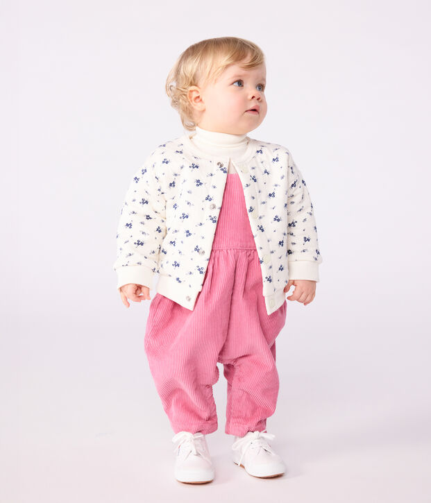 Cardigan b&eacute;b&eacute; en coton, imprim&eacute; &agrave; fleurs bleu/bleu