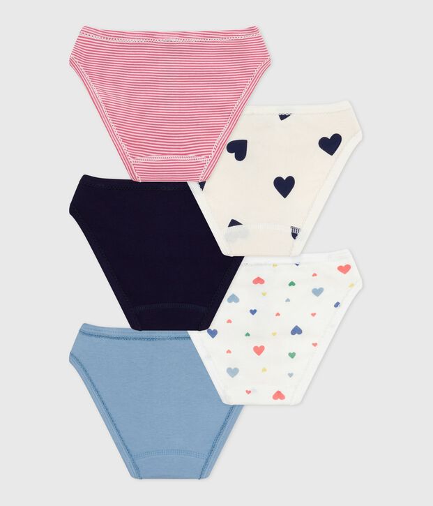 Setje met katoenen onderbroekjes met hartjesprint voor kinderen multicouleur