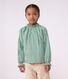 Blouse enfant en coton &agrave; col manches longues imprim&eacute;e