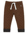 Pantalon bébé garçon en tubique pied-de-poule noir CITY/marron COCOA