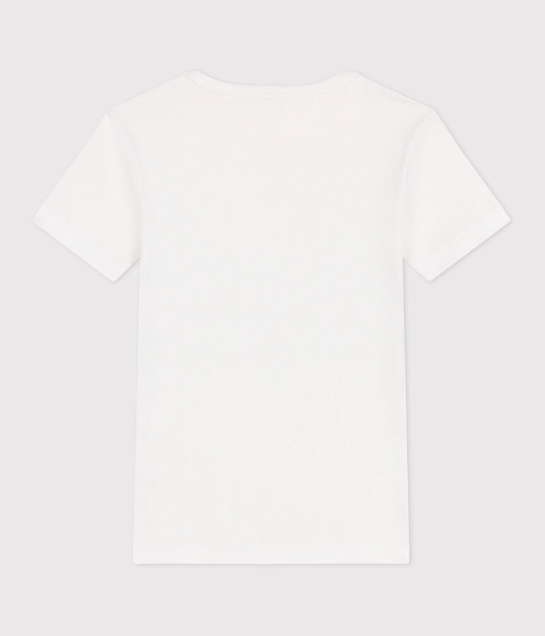Tee-shirt manches courtes en coton enfant blanc/multicouleur