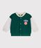 Tweekleurige katoenen babybeer groen/beige