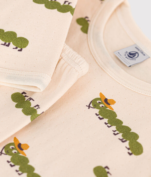 Katoenen kinderpyjama met dierenprint ecru/multicouleur