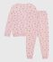 Pyjama enfant en velours imprimé fleurs rose JOLI/blanc MULTICO
