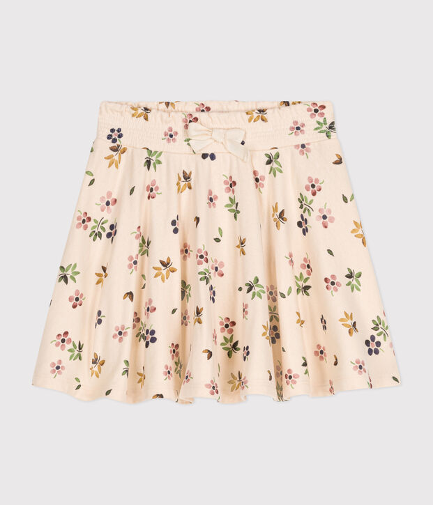 Jupe en tubique enfant fille &eacute;cru/multicouleur