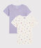 Set van 2 T-shirts met korte mouwen voor meisjes met vogelprint variante 1