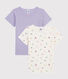 Lot de 2 tee-shirts manches courtes imprimé oiseau petite fille