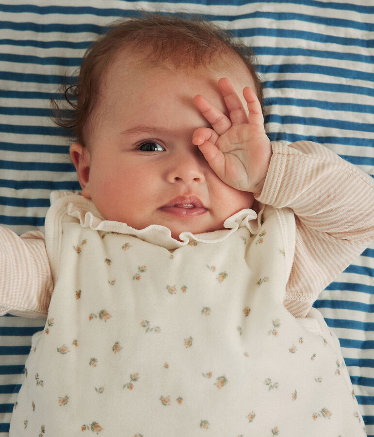 Gigoteuse fleurs en velours b&eacute;b&eacute; TOG 3 blanc MARSHMALLOW/blanc MULTICO