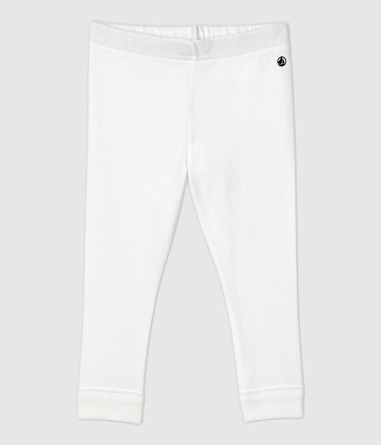 Katoenen legging voor baby's wit MARSHMALLOW