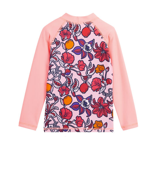 Milieuvriendelijk anti-UV UPF 50+ meisjes-T-shirt roze PATIENCE/wit MULTICO