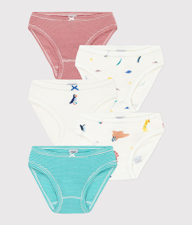 Lot de 5 culottes en coton petite fille multicouleur