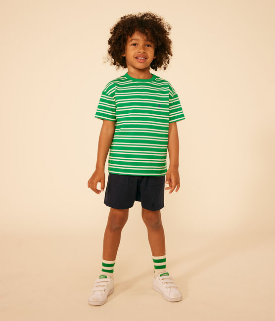 Short en coton enfant garçon bleu SMOKING
