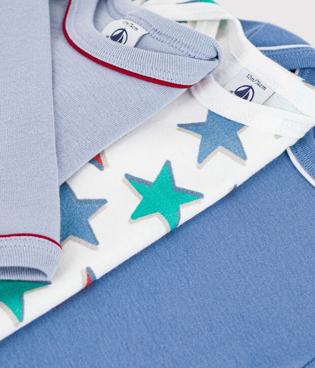 Lot de bodies manches longues en coton imprim&eacute; &eacute;toiles b&eacute;b&eacute; multicouleur